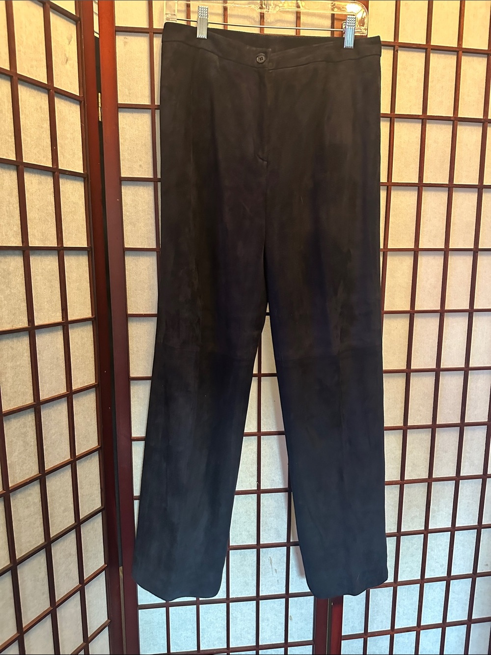 Carlisle midnight blue Suede Straight-Leg Women's Trousers
